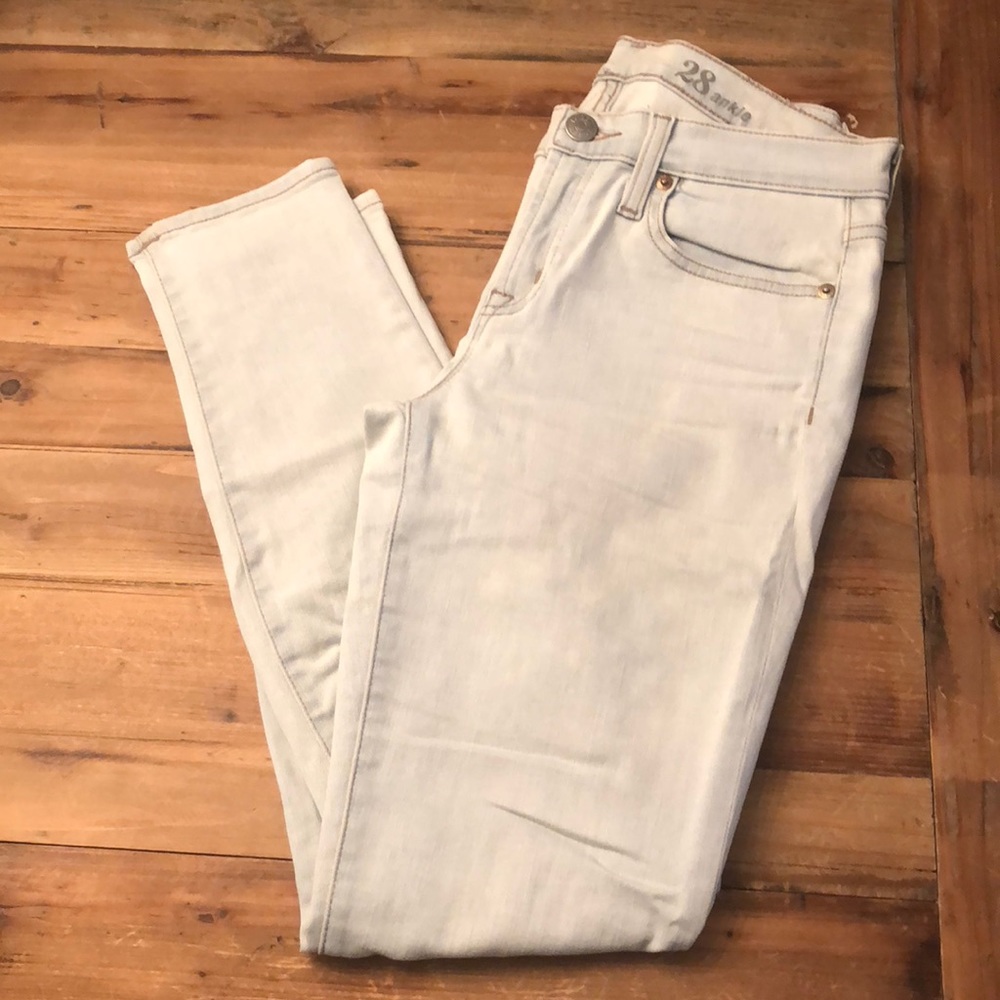 Faded blue jeans